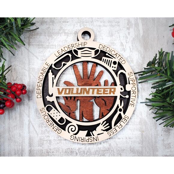 VOLUNTEER Ornament Personalized First Responder Christmas Gift - Picture 2 of 5